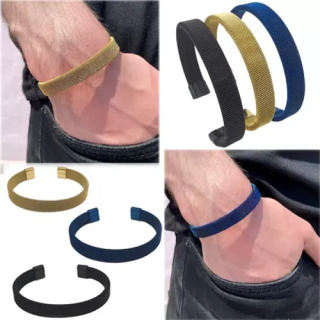 Unisex Sade Hasır Çelik Bilezik 10 mm | Toptan Şık Aksesuar