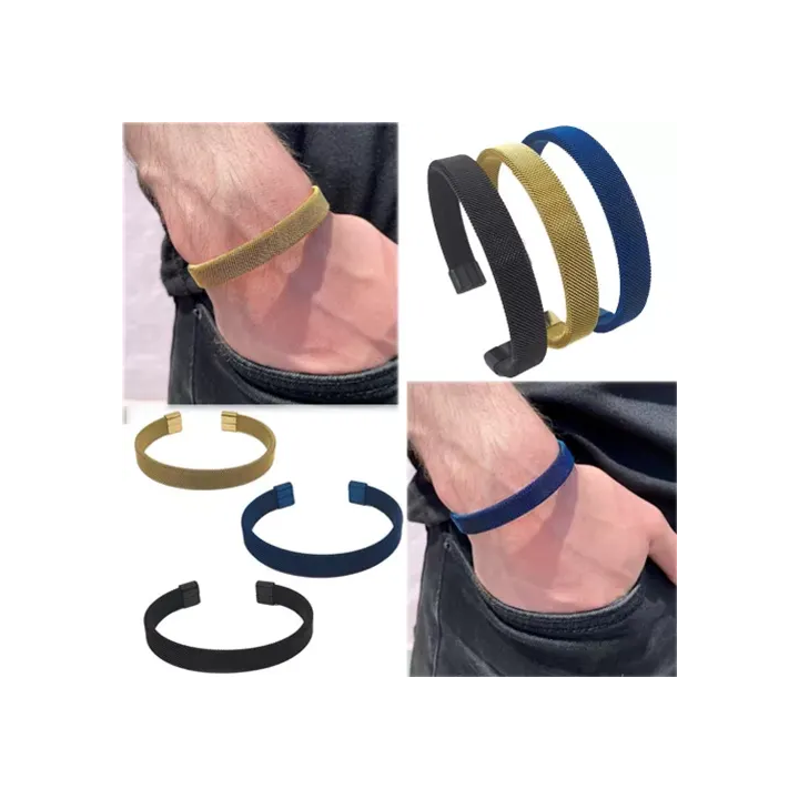 Unisex Sade Hasır Çelik Bilezik 10 mm | Toptan Şık Aksesuar