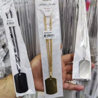 Toptan Metal Plaka Kolye - Baskıya Uygun Zincirli Kolye | istocb2b.com