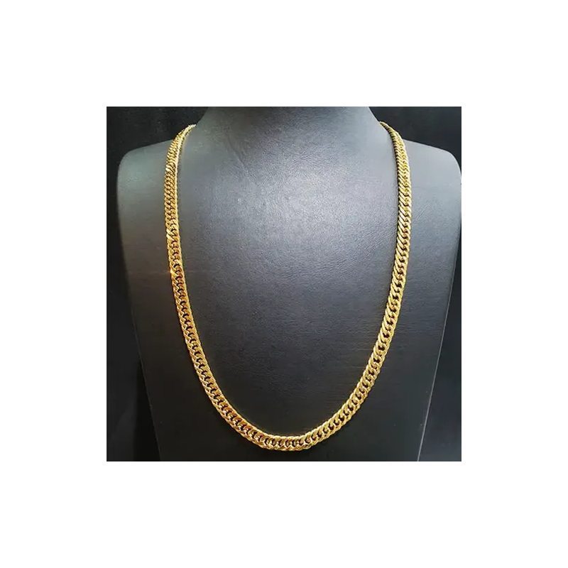 Toptan Gold Yassı Çelik Kolye 1.2mm | Erkek Zincir Modelleri | istocb2b.com
