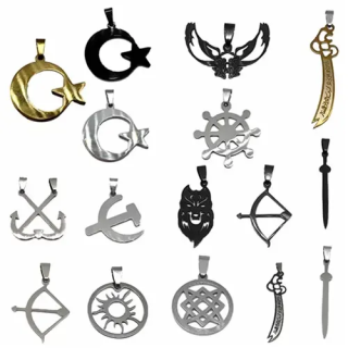 316L Çelik Kolye Uçları | Ay Yıldız, Zülfikar, Tiyatro Maskesi ve Daha Fazlası