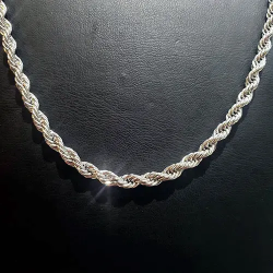Çelik Kalın Gümüş Burgu Kolye 0.8mm | Parlak ve Dayanıklı Zincir