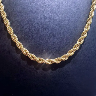 Toptan Çelik Gold Burgu Kolye - 0.8mm Kalın, Parlak Zincir Modeli VRC-23D