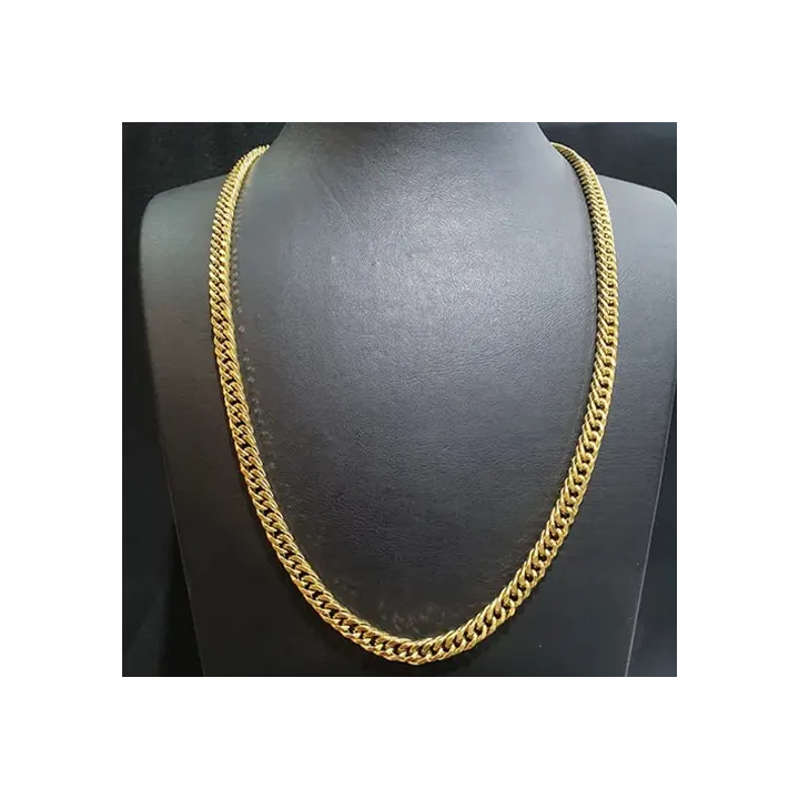 Toptan Çelik Gold Yassı Zincir Kolye | 1.4mm | Erkek Moda Aksesuarı – istocb2b