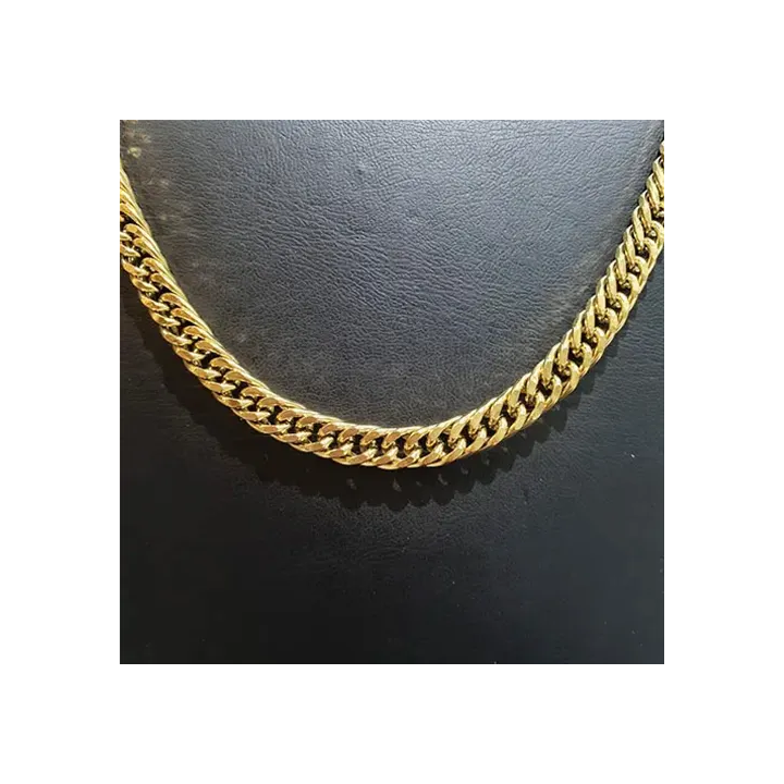 Toptan çelik gold yassı zincir kolye – 1.4mm kalınlık – Erkek moda aksesuarı