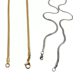 Toptan balık sırtı çelik kolye - 0.4 mm ince zincir - Minimalist tasarım