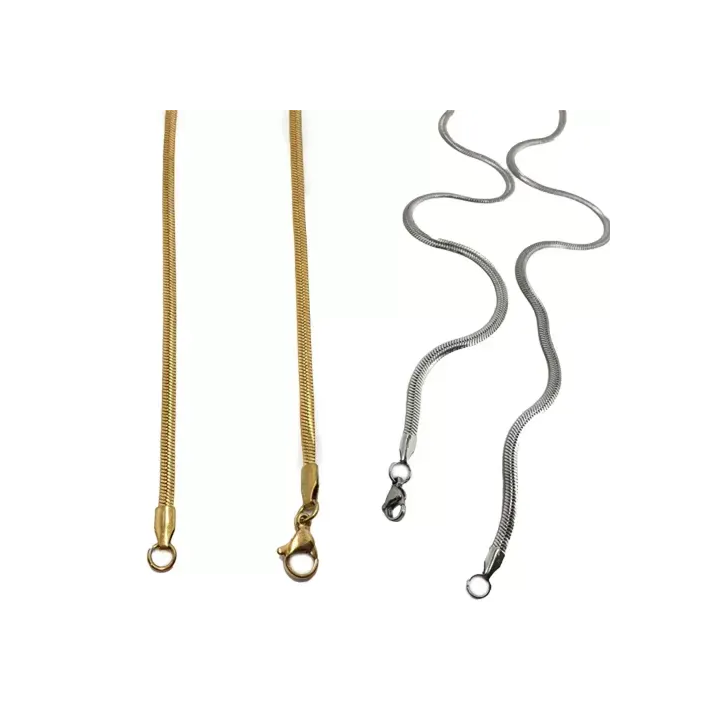 Toptan balık sırtı çelik kolye - 0.4 mm ince zincir - Minimalist tasarım