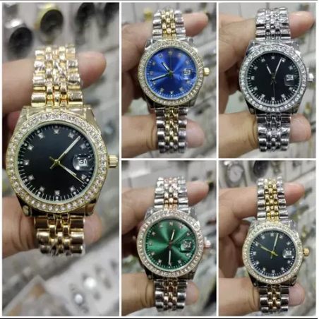 Toptan Rolex Day-Date Model Bayan Saat | Taşlı & Takvimli Kol Saati