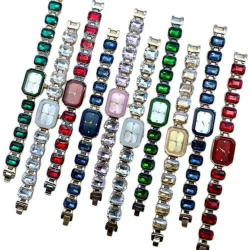 Toptan Kristal Taşlı Kadın Kol Saati - Analog Kare & Yuvarlak | istocb2b.com