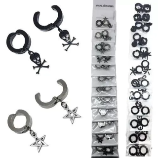 Toptan Sıkıştırmalı Figürlü Çelik Küpeler |  istocb2b.com