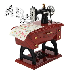 Toptan Dikiş Makinesi Müzik Kutusu - Nostaljik Hediye & Dekor Ürünü