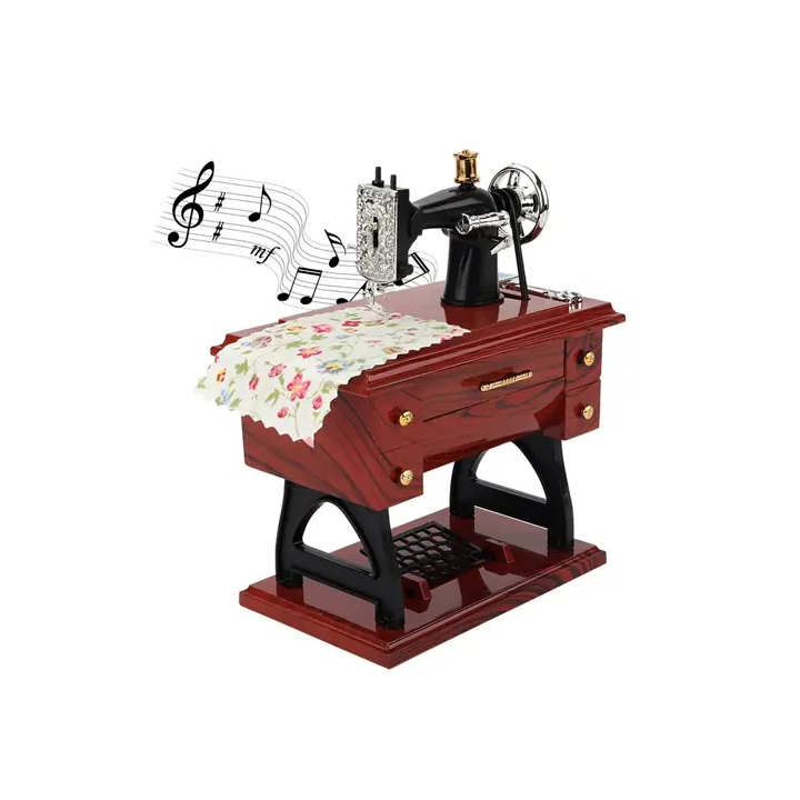 Toptan Dikiş Makinesi Müzik Kutusu - Nostaljik Hediye & Dekor Ürünü