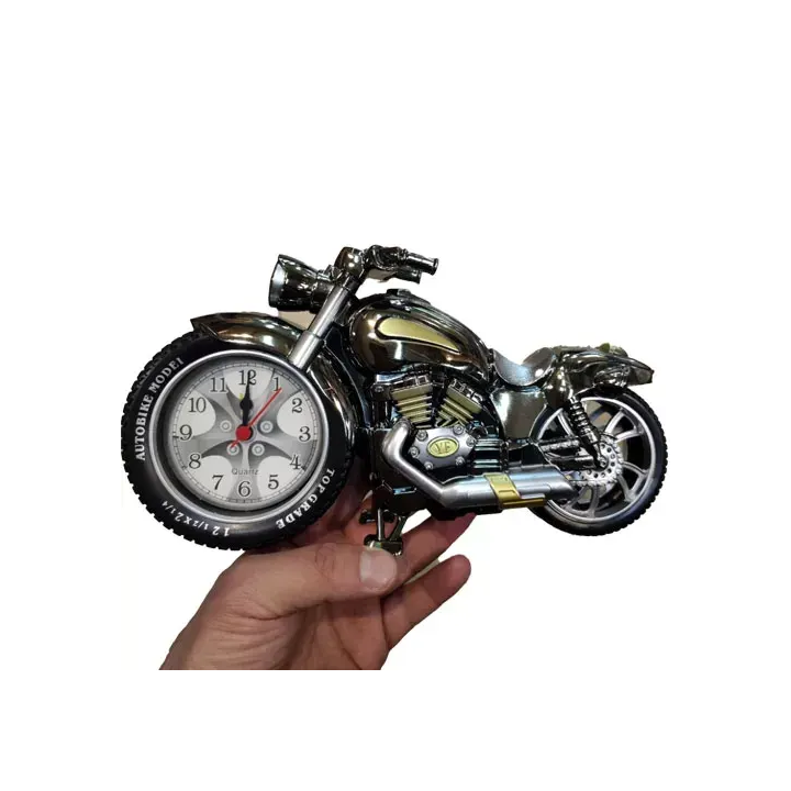 Dekoratif Motosiklet Masa Saati - Alarmlı & Retro Tasarım | istocb2b.com