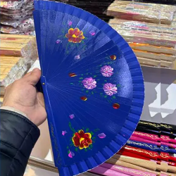 Toptan El Boyaması Bambu Yelpaze | Karışık Desen - Minimum 24 Adet