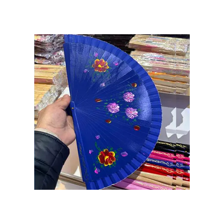 Toptan El Boyaması Bambu Yelpaze | Karışık Desen - Minimum 24 Adet