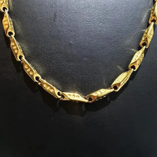 Çelik Desenli Gold Kibrit Kolye | Toptan Şık Dayanıklı Aksesuar