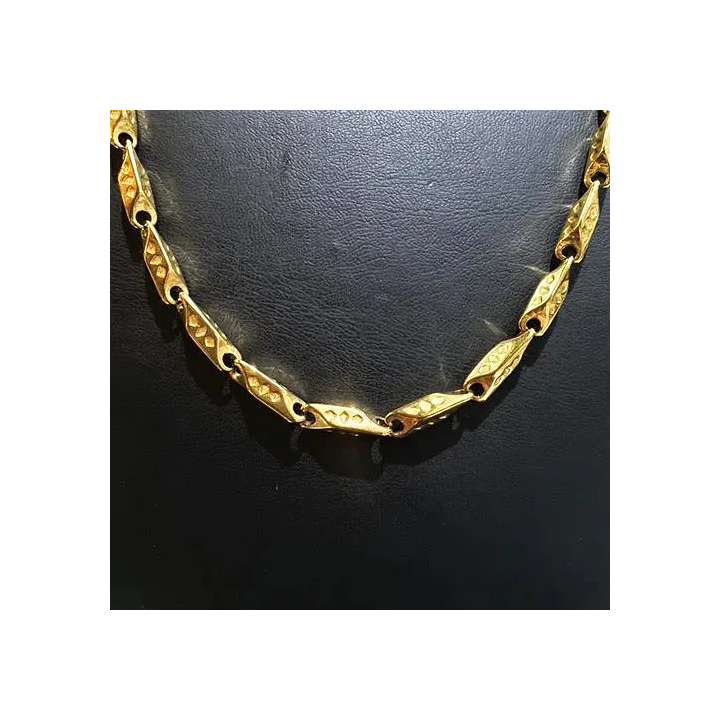 Çelik Desenli Gold Kibrit Kolye | Toptan Şık Dayanıklı Aksesuar