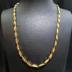 Çelik Desenli Gold Kibrit Kolye | Toptan Şık Dayanıklı Aksesuar
