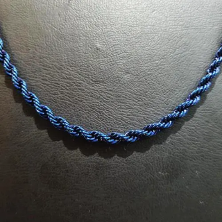 Çelik Orta İnce Mavi Burgu Zincir Kolye | Toptan Zarif Dayanıklı Aksesuar