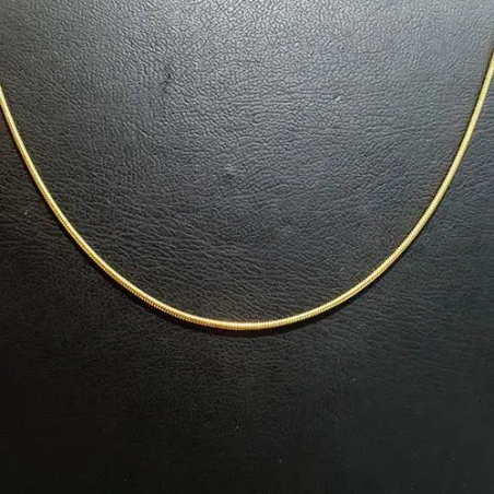 Paslanmaz 0.9 mm Altın Kaplama Çelik Yılan Zincir Kolye, Zarif Tasarım