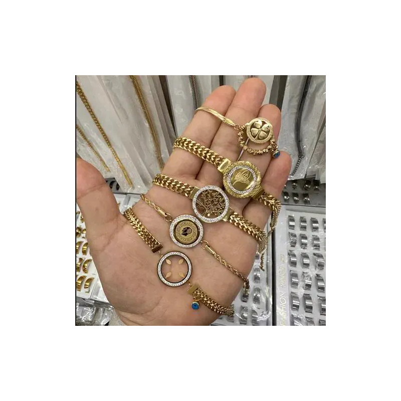 Gold Kaplama 316L Çelik Kadın Bileklik - Toptan Şık Bileklik Modelleri | istocb2b.com