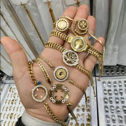 Gold Kaplama 316L Çelik Kadın Bileklik - Toptan Şık Bileklik Modelleri | istocb2b.com