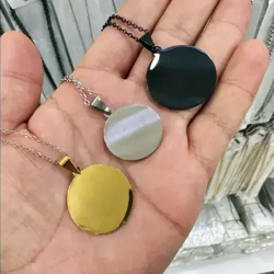 Lazer Baskıya Uygun Çelik Zincirli Kolye Uçları