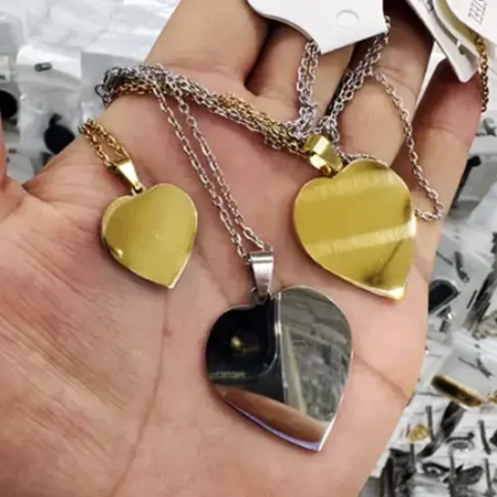 Lazer Baskıya Uygun Çelik Zincirli Kolye Uçları