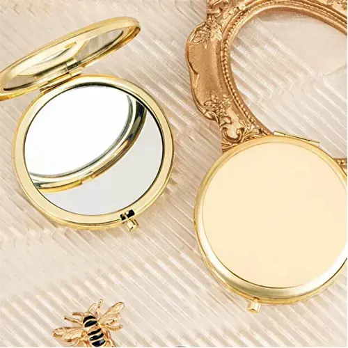 Toptan Baskı Uyumlu Metal Gold Cep Aynası | İstoç B2B