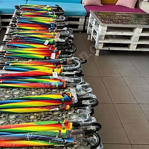 Toptan Gökkuşağı Şemsiye 16 Telli | 85 cm Dekoratif Şemsiye
