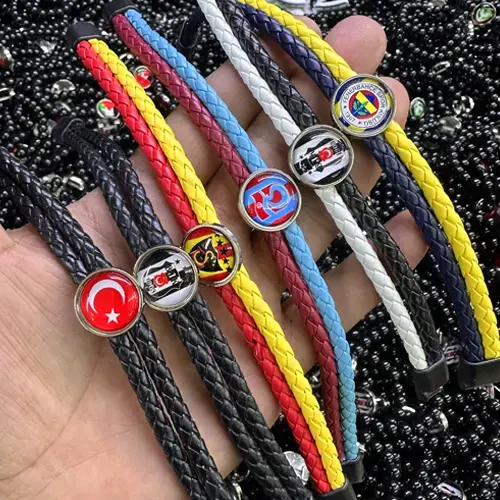 Toptan Taraftar Bilekliği Örme Deri Mıknatıslı 45TL | 30'lu Paket