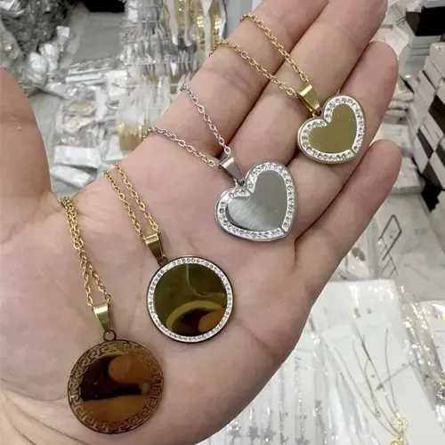Toptan Lazer Baskıya Uygun Kararmaz Zincirli Çelik Kolye Modelleri