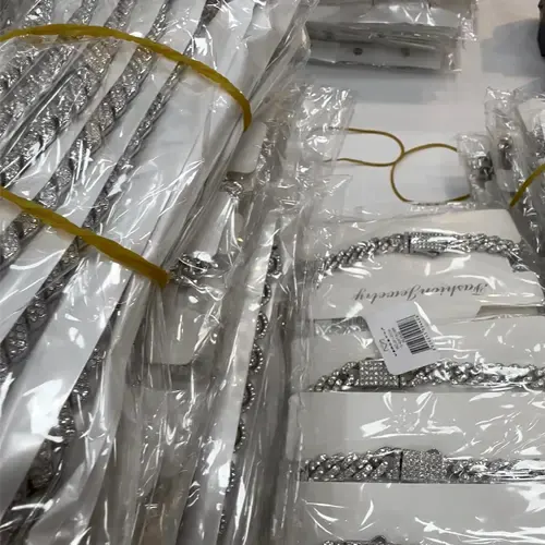 Toptan Kararmaz Taşlı Iced Out Cuban Link Bileklik Seti | İstoçB2B