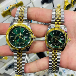 Toptan Çift Saat | Takvimli Metal Kasa Bay Bayan Saat Modelleri