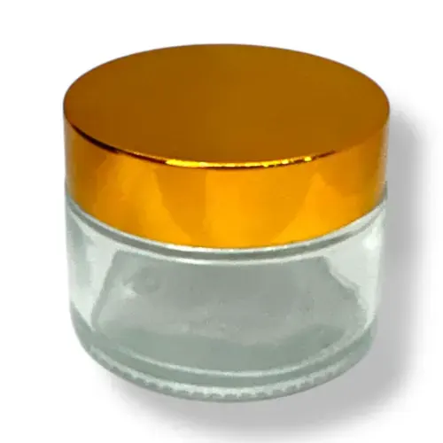 Toptan Cam Krem Kutusu 50ml (Altın Kapaklı Orta Boy) - istocb2b.com