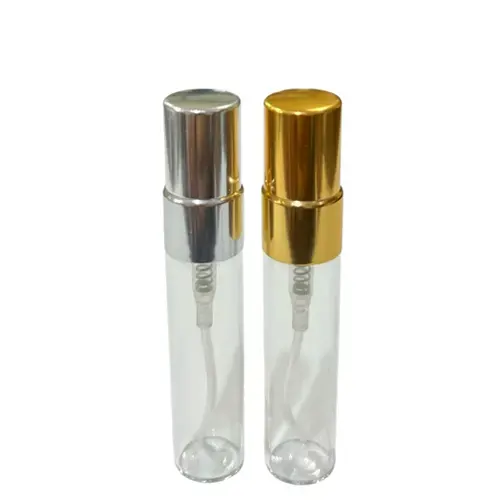 Toptan 5ml altın ve gümüş metal kapaklı cam tüp şişe kına ve düğün hediyelik ambalajı