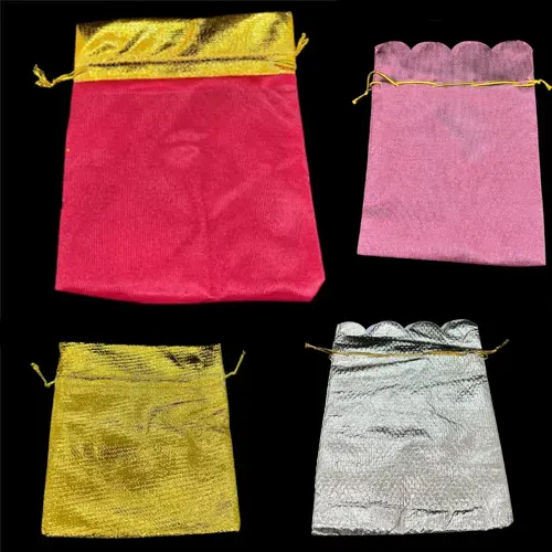 Toptan 12x14cm büzgülü parlak saten kese kına, nişan ve lavanta hediyelik ambalajı