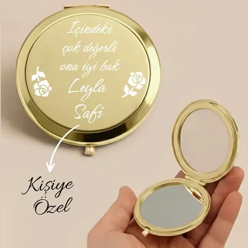 Toptan Baskı Uyumlu Metal Gold Cep Aynası | İstoç B2B